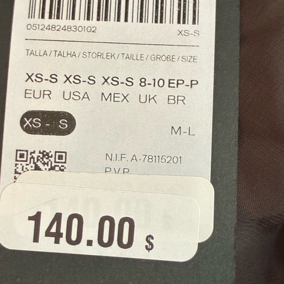 NWT. Massimo Dutti Brown Semi-Sheer Voluminous Blouse. Size XS-S. - Picture 11 of 11